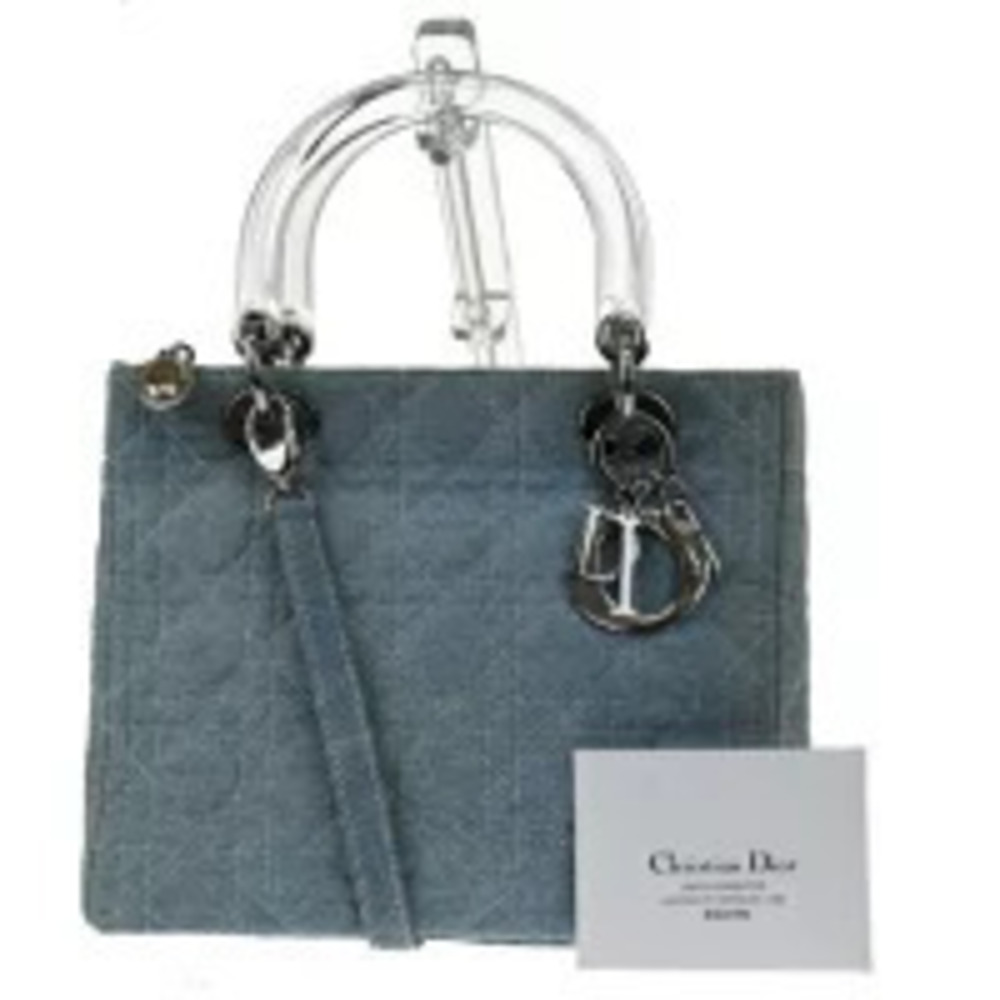 Christian Dior Handbag Shoulder Lady Trotter Denim